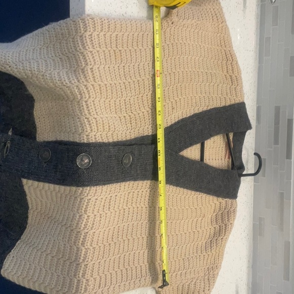 VINTAGE 50s 60s Wool Knit Cardigan Sweater napolean Coin Button Himalaya M - Picture 6 of 10